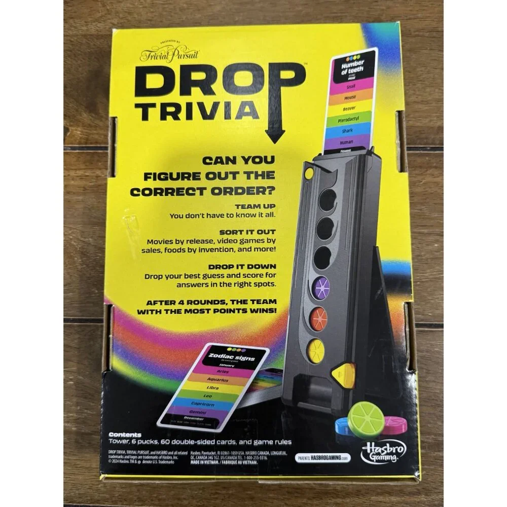 DISNEY Villainous Sugar and spite & TRIVIAL PURSUIT Drop Trivia Game